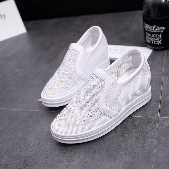Damen Keil-Sneaker mit Glitzersteinen und atmungsaktivem Mesh Shop Nory
