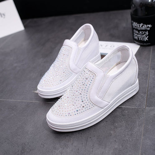 Damen Keil-Sneaker mit Glitzersteinen und atmungsaktivem Mesh Shop Nory