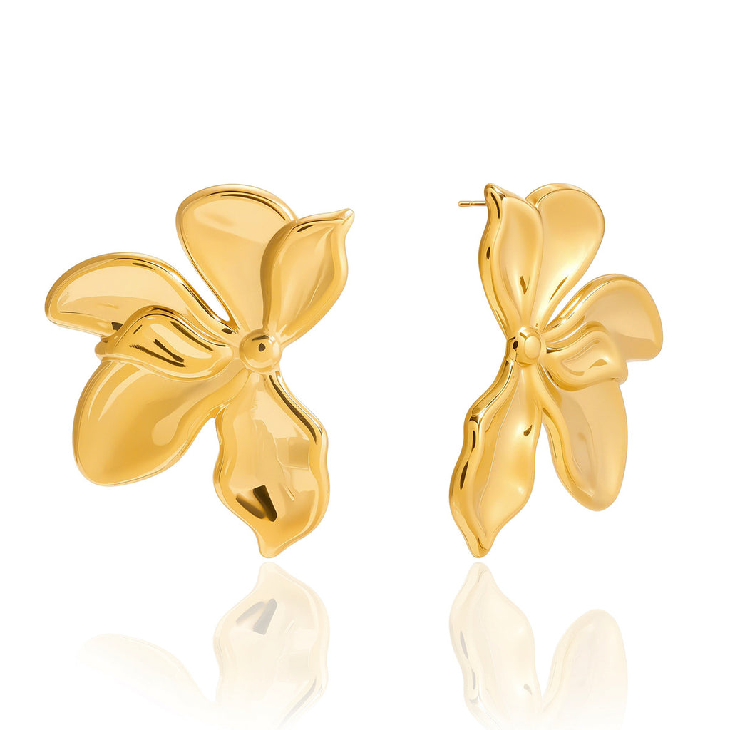 Damen Ohrringe im eleganten Blumen-Design aus hypoallergenem Edelstahl Shop Nory