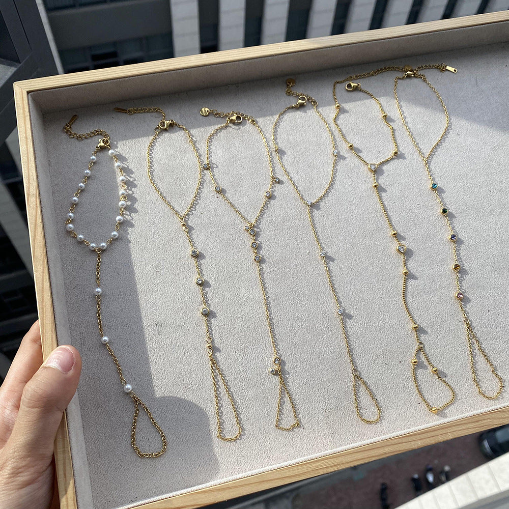 Damen Fußkettchen mit elegantem Kristall-Design und hypoallergenen Eigenschaften Shop Nory