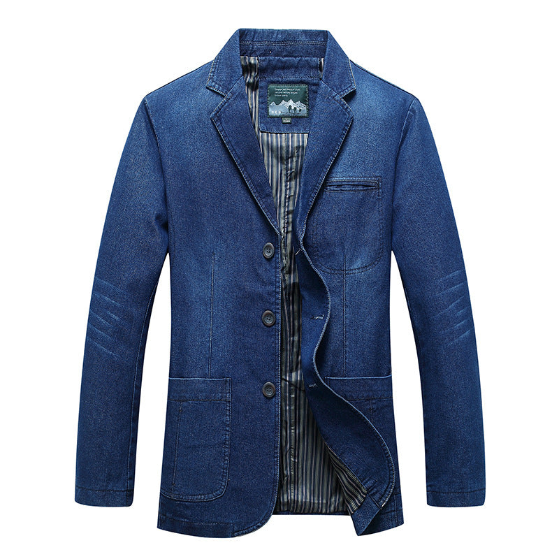 Herren Jeansblazer im Sakko‑Stil mit gestreifter Innenfütterung und aufgesetzten Taschen Shop Nory