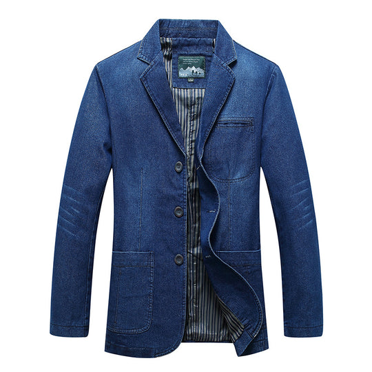 Herren Jeansblazer im Sakko‑Stil mit gestreifter Innenfütterung und aufgesetzten Taschen Shop Nory