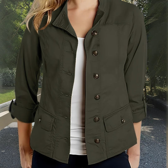 Damen Leichte Sommerjacke mit praktischen Taschen Shopnory