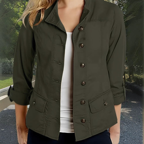 Damen Leichte Sommerjacke mit praktischen Taschen Shopnory