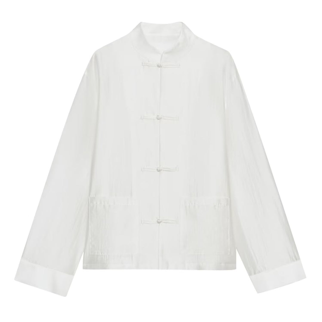 Damen Leichte Stehkragenjacke mit traditionellen Knotenverschlüssen Shop Nory