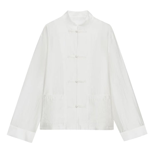 Damen Leichte Stehkragenjacke mit traditionellen Knotenverschlüssen Shop Nory