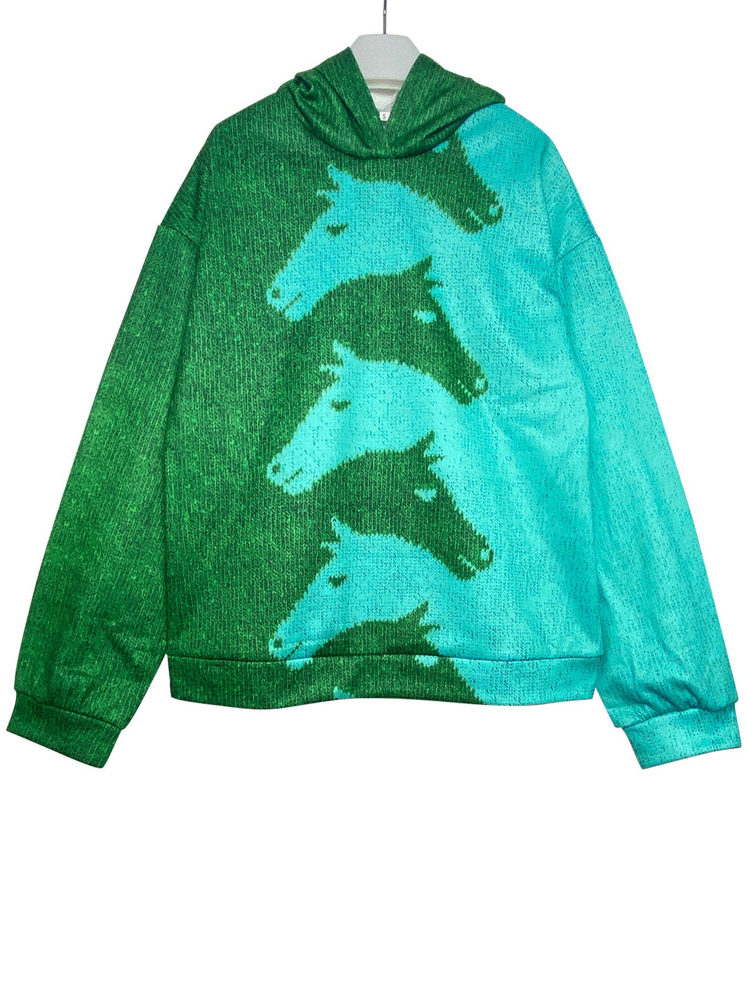 Damen Hoodie mit kreativem Pferdemuster & bequemer Passform