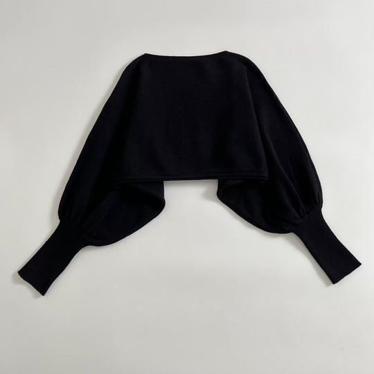 Damen Cropped-Bolero mit weiten Fledermausärmeln und langen Rippenbündchen Shop Nory