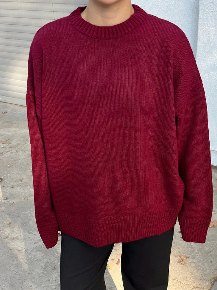 Damen Oversize-Feinstrickpullover mit Rundhalsausschnitt & verlängerten Manschetten Shop Nory