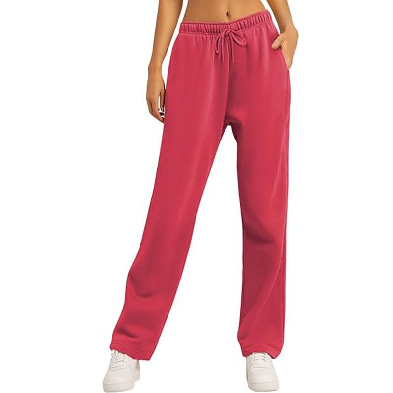 Damen nan hochwertige Relax-Hose mit hoher Taille, geradem Bein und integrierten Eingrifftaschen Shop Nory