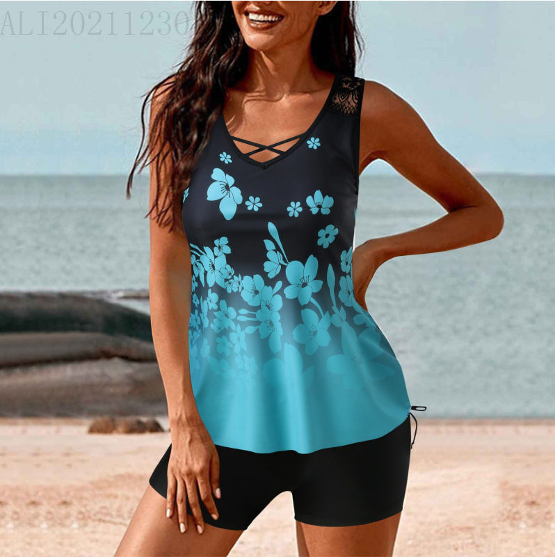 Damen Tankini-Set mit Hohe Taille und Sportlichem Flair Shopnory
