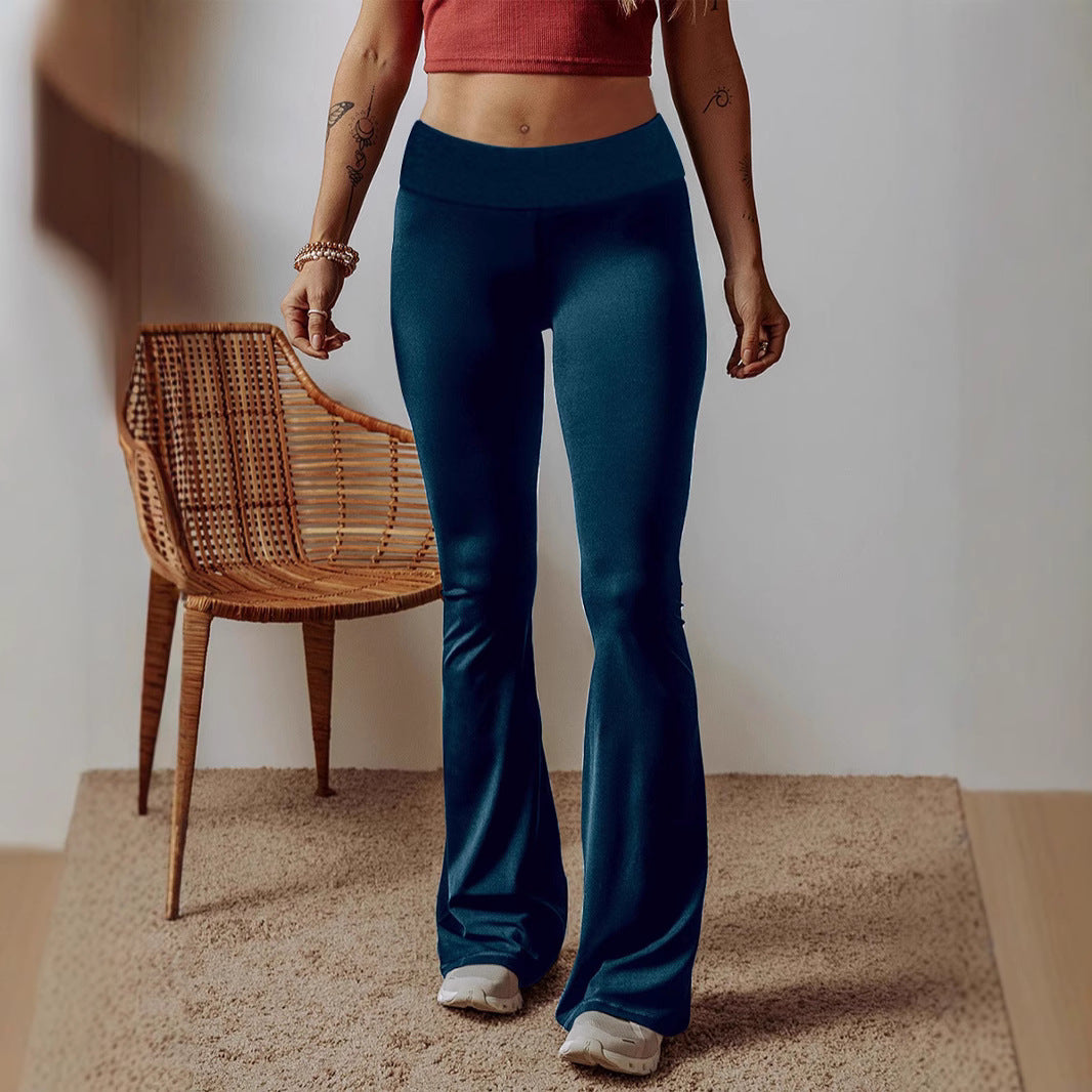 Damen High-Waist Flare-Hosen aus Stretch-Jersey mit weitem Schlag Shop Nory