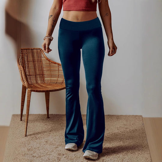 Damen High-Waist Flare-Hosen aus Stretch-Jersey mit weitem Schlag Shop Nory