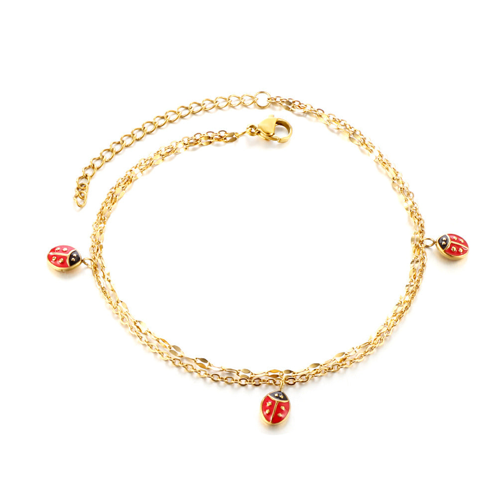 Damen Armband mit bezauberndem Marienkäfer-Motiv und filigranem Design Shop Nory