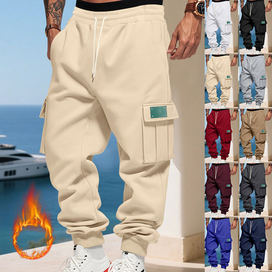 Herren nan Cargo-Jogginghose mit großzügigen Klappentaschen, elastischem Bund und geripptem Saum Shop Nory