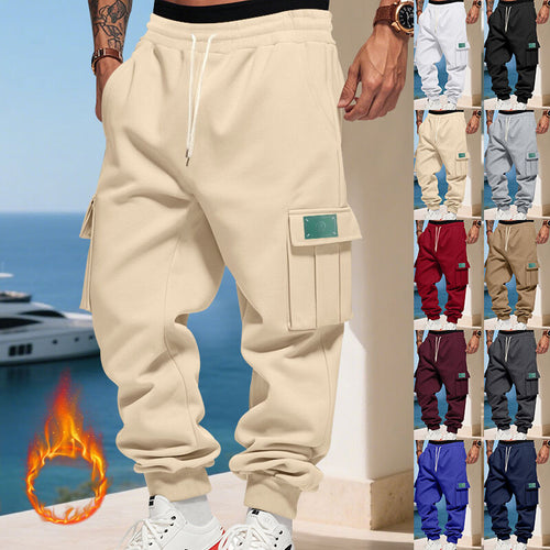 Herren nan Cargo-Jogginghose mit großzügigen Klappentaschen, elastischem Bund und geripptem Saum Shop Nory