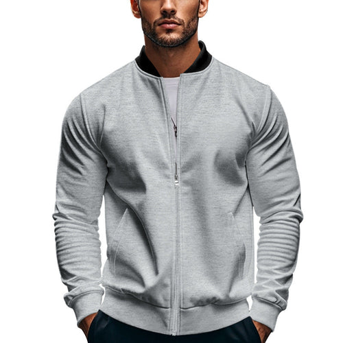Herren stilvolle Sportjacke mit hochschließendem Kragen und praktischen Taschen