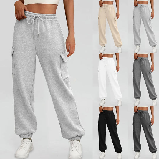 Damen nan Cargo-Jogger mit hohem Komfortbund Kordelzug und aufgesetzten Klappentaschen Shop Nory