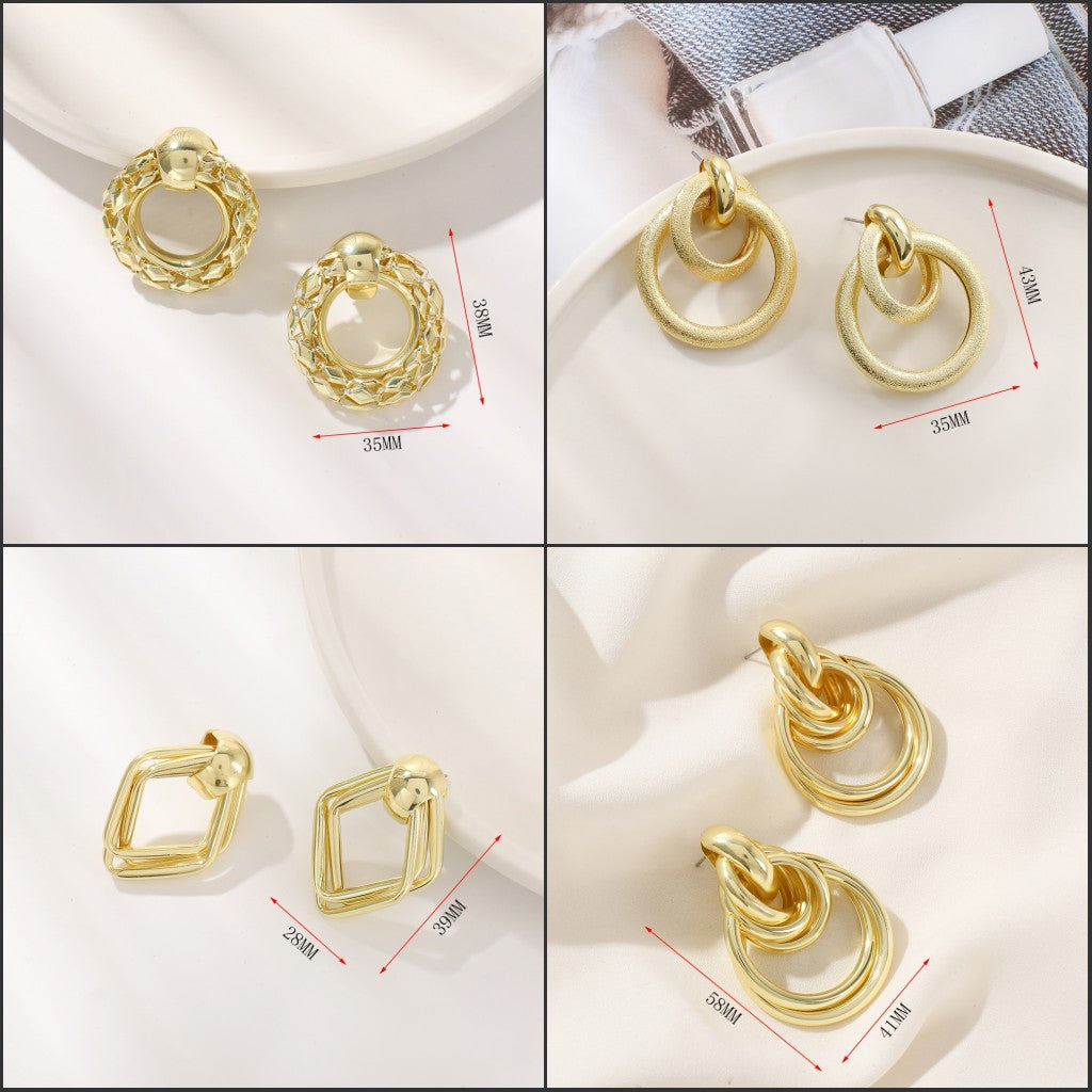 Damen Hängende Ohrringe mit doppeltem Ringdesign Shop Nory