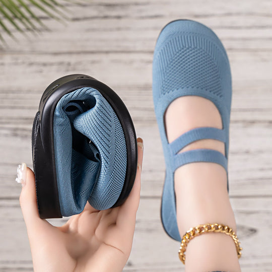 Damen Flexible und atmungsaktive Ballerinas mit Faltmechanismus