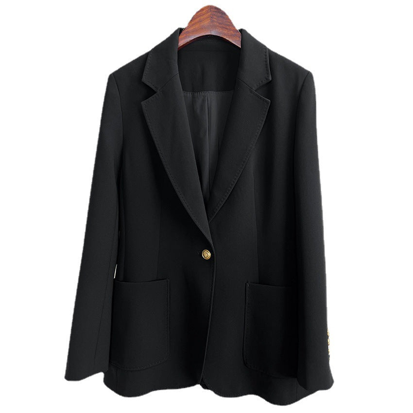 Damen Taillierter Longline-Blazer mit aufgesetzten Taschen, Ein-Knopf-Verschluss und leicht gerafften Ärmeln Shop Nory