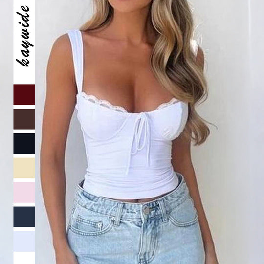 Damen Spitzen Trägertop mit raffiniertem Knoten-Design