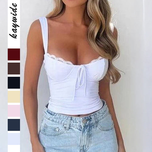 Damen Spitzen Trägertop mit raffiniertem Knoten-Design
