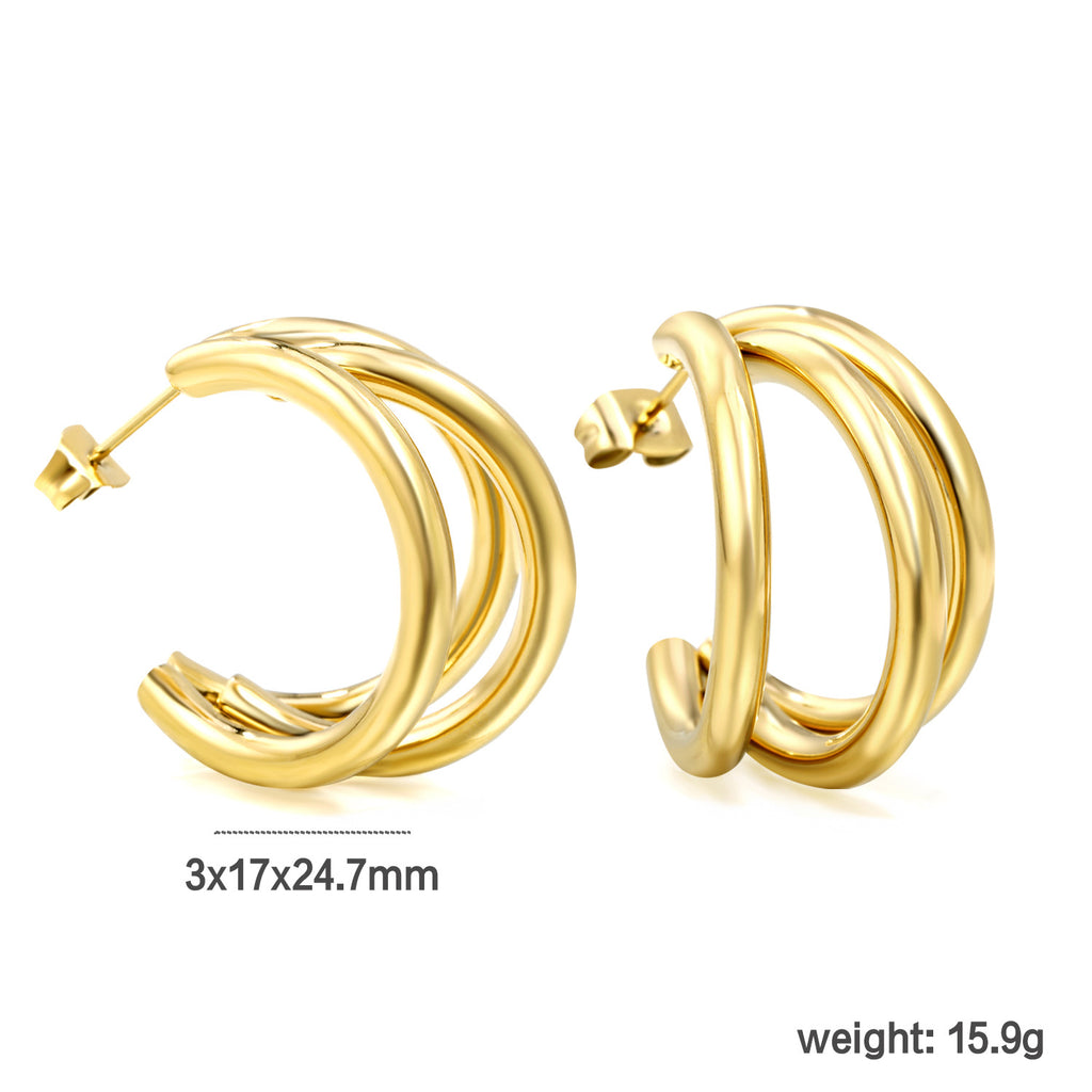 Damen creolenförmige Ohrstecker mit elegantem Perlendesign Shop Nory