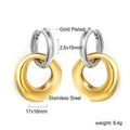 Damen Hängende Ohrstecker aus hochwertigem Edelstahl mit goldplattiertem Design Shop Nory