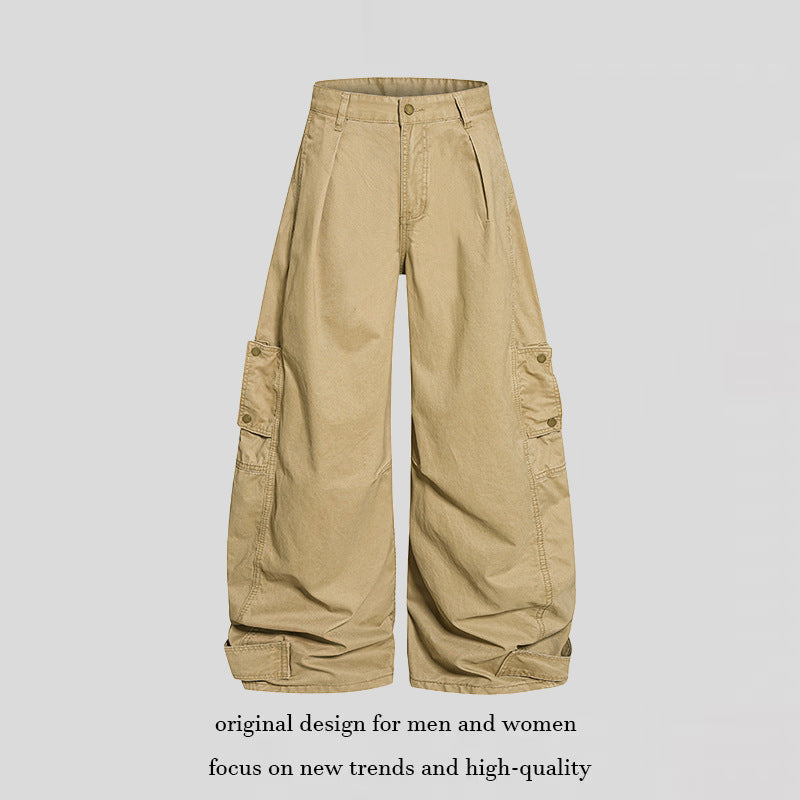 Damen weite Cargo‑Culotte‑Hose mit hoher Taille, Ballon‑Bein und aufgesetzten Klappentaschen Shop Nory