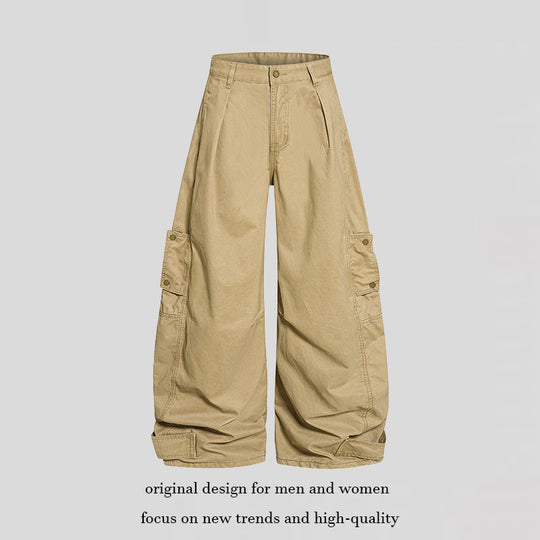 Damen weite Cargo‑Culotte‑Hose mit hoher Taille, Ballon‑Bein und aufgesetzten Klappentaschen Shop Nory