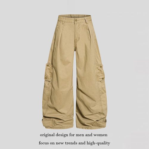 Damen weite Cargo‑Culotte‑Hose mit hoher Taille, Ballon‑Bein und aufgesetzten Klappentaschen Shop Nory