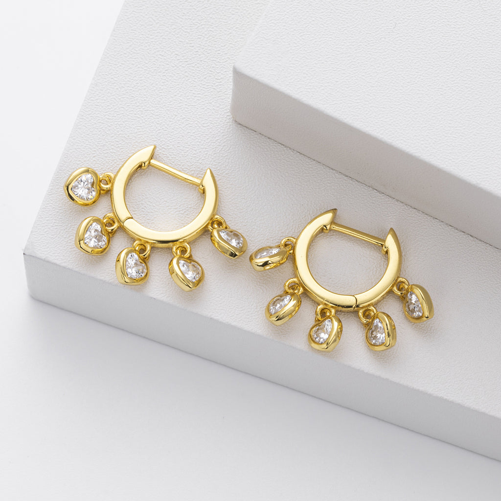 Damen Ohrhänger im verspielten Herzdesign aus 925 Sterling Silber Shop Nory