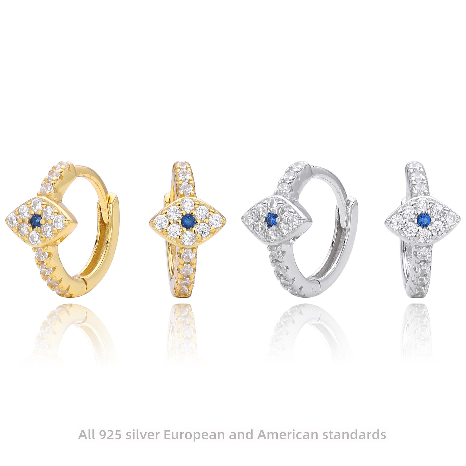Damen Ohrhänger im zeitgemäßen Augen-Design aus hochwertigem 925 Sterling Silber Shop Nory
