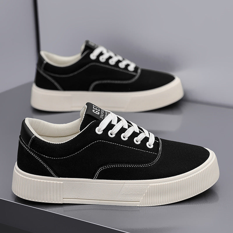 Unisex Leichter Canvas-Low-Top Sneaker mit dicker Plateau-Gummisohle Shopy Nory