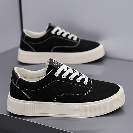 Unisex Leichter Canvas-Low-Top Sneaker mit dicker Plateau-Gummisohle Shopy Nory