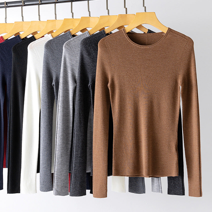 Damen Feiner Feinstrickpullover mit Rundhalsausschnitt und figurnaher Silhouette Shop Nory