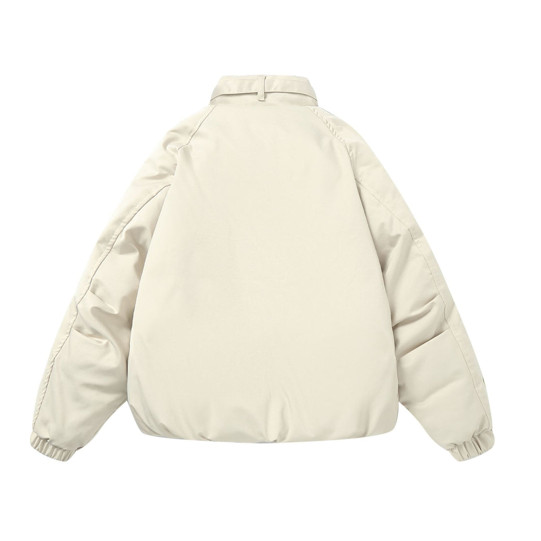 Damen Wattierter Boxy-Bomber mit hochschließendem Schnallenkragen und schrägen Reißverschlusstaschen Shop Nory
