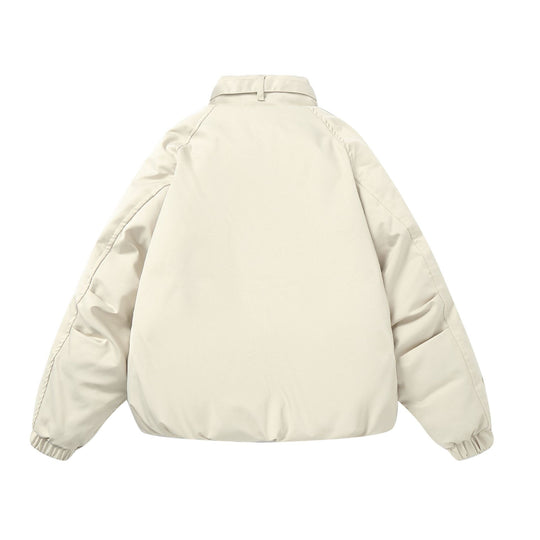 Damen Wattierter Boxy-Bomber mit hochschließendem Schnallenkragen und schrägen Reißverschlusstaschen Shop Nory