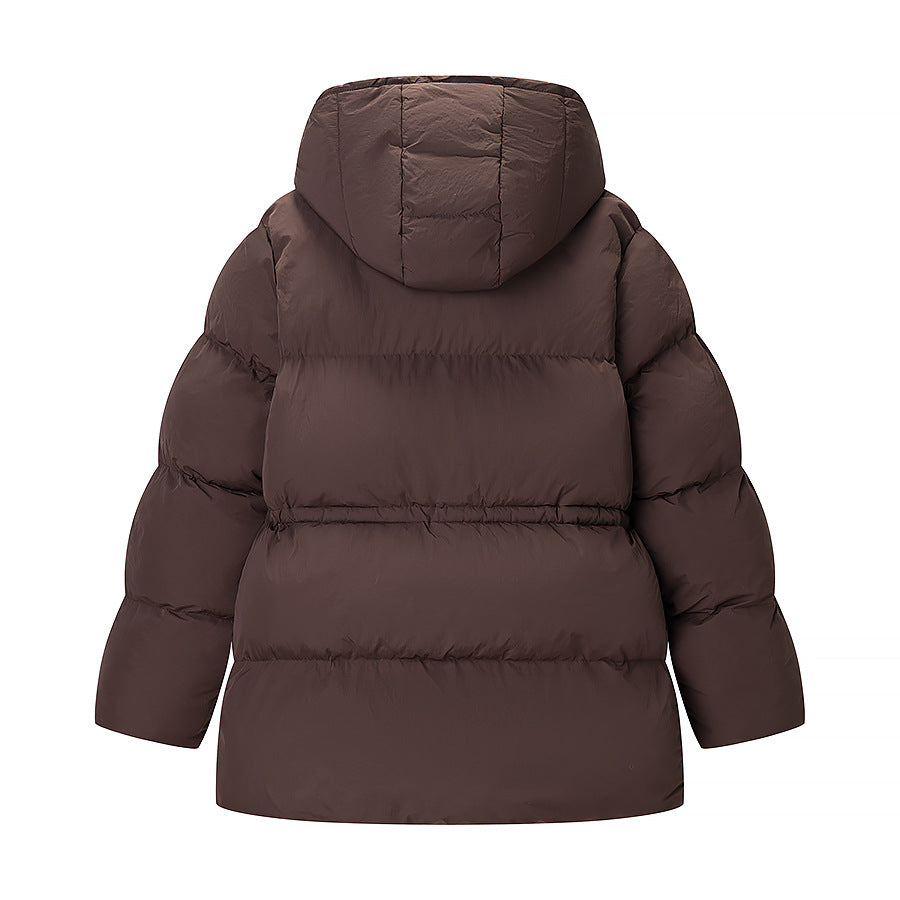 Damen Langer wattierter Parka mit Kapuze, Taillenzug und Oversize-Silhouette Shop Nory