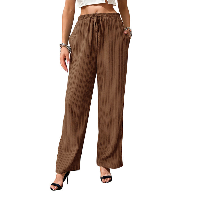 Damen Weite Sommerhose aus leichtem Crinkle‑Stoff mit elastischem Bund und Tunnelzug Shop Nory