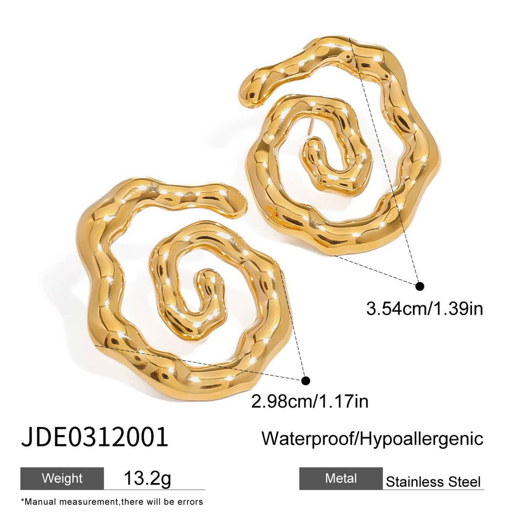 Damen kreative Spiral-Ohrstecker aus Edelstahl Shop Nory