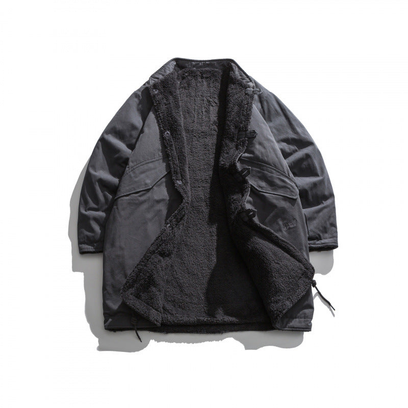 Herren Isolierende Parkajacke im Oversize‑Cut mit Sherpa‑Futter und Tunnelzugsaum Shop Nory