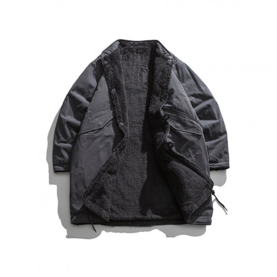 Herren Isolierende Parkajacke im Oversize‑Cut mit Sherpa‑Futter und Tunnelzugsaum Shop Nory