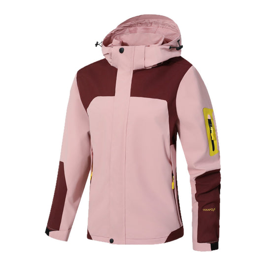 Herren Wasserdichte Softshell-Outdoorjacke mit Kapuze, Ärmel-Reißverschlusstasche und winddichter Membran Shop Nory