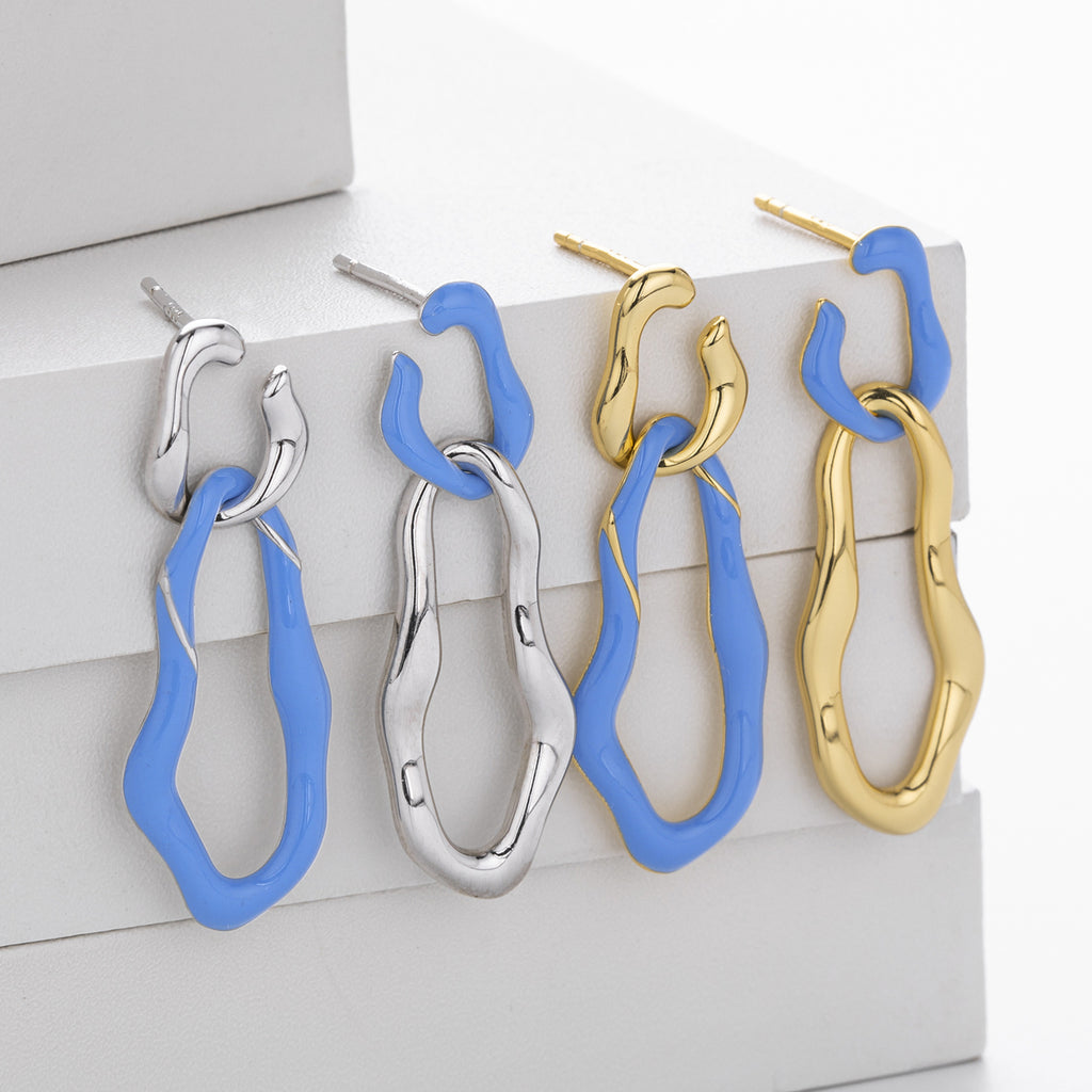 Damen Ohrhänger mit kreativem, geschwungenem Design aus 925 Sterling Silber Shop Nory