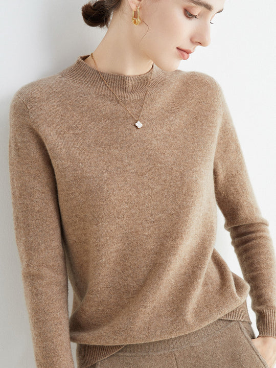 Damen Kurz-Mockneck-Pullover aus Kaschmir‑Look mit leichter Flauschoptik Shop Nory