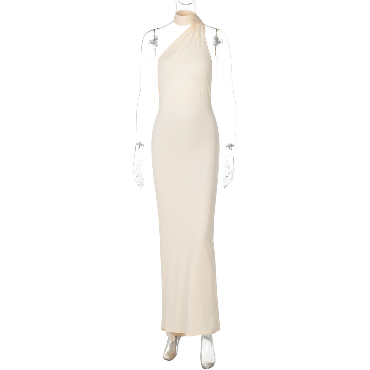 Damen Elegantes One-Shoulder Abendkleid Shopnory