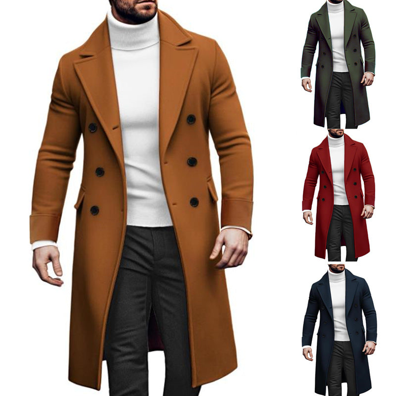Herren Eleganter Doppelreiher-Mantel mit hochwertigem Material und klassischem Schnitt