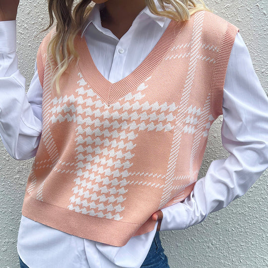 Damen Trendiger V-Ausschnitt Strickpullover Shop Nory